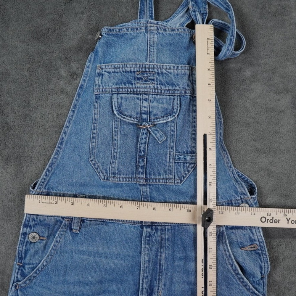 American Eagle  Tomgirl Overalls Womens S BlueRelaxed Denim Logo Streetwear 7840 - Picture 11 of 15